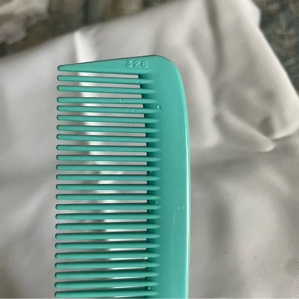 2 DuPont Vintage Blue Teal Nylon Combs Large 326 Barber Hairdresser Brush